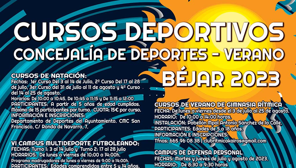 CARTEL CURSOS DEPORTIVOS VERANO 20231