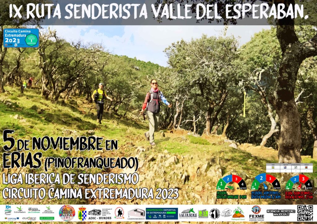 La ruta senderista “Valle del Esperabán” tendrá lugar el 5 de noviembre en Las Hurdes con novedades en sus recorridos Cartel Ruita Esperaban 2023 scaled 1