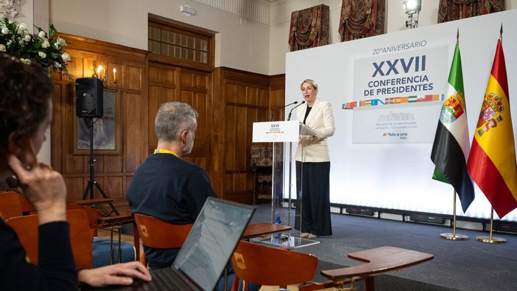 María Guardiola, en la XXVII Conferencia de Presidentes: «Sin igualdad, nuestra arquitectura constitucional se desmorona» 20241213 1 NP Presidenta Conferencia de Presidentes