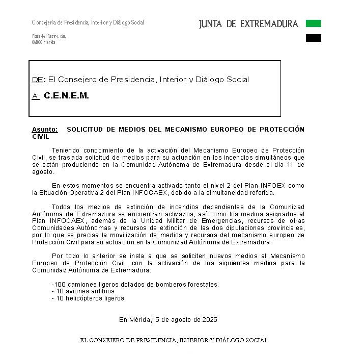 Solicitud Mecanismo Europeo de Protección Civil Her 333