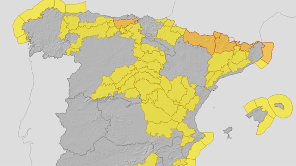 Nevadas en cotas bajas: centro, norte y este peninsular Tiempo lunes 2