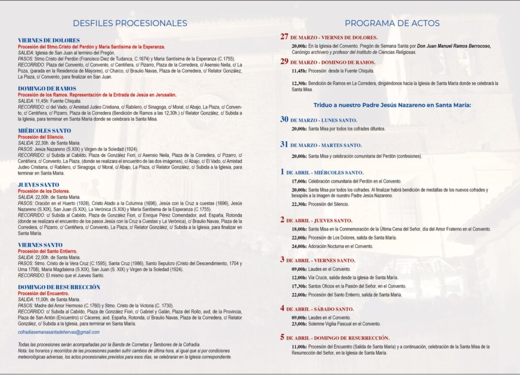 Actos de la Semana Santa de Hervás 2026.(1)